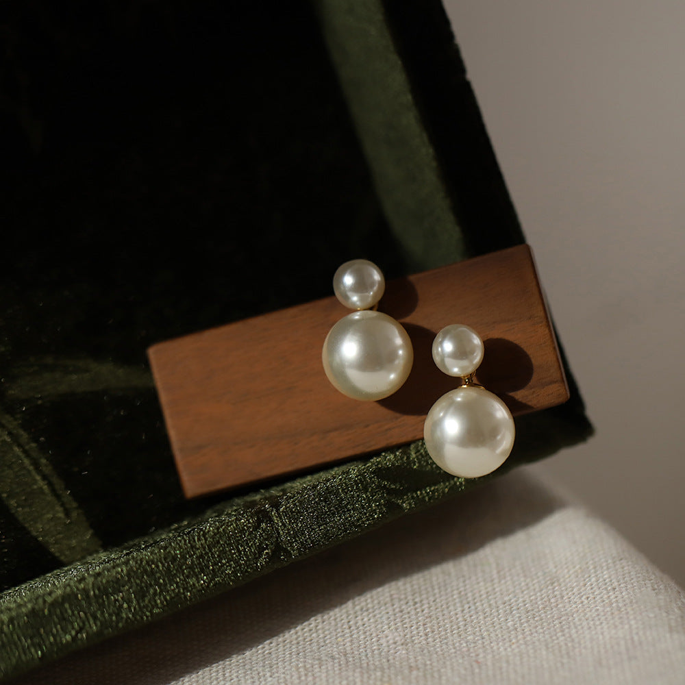 Vintage Pearl Drop Earrings Gold Plated
