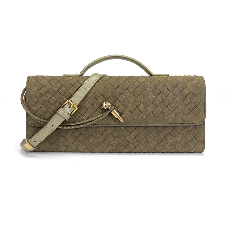 Single-shoulder baguette woven bag