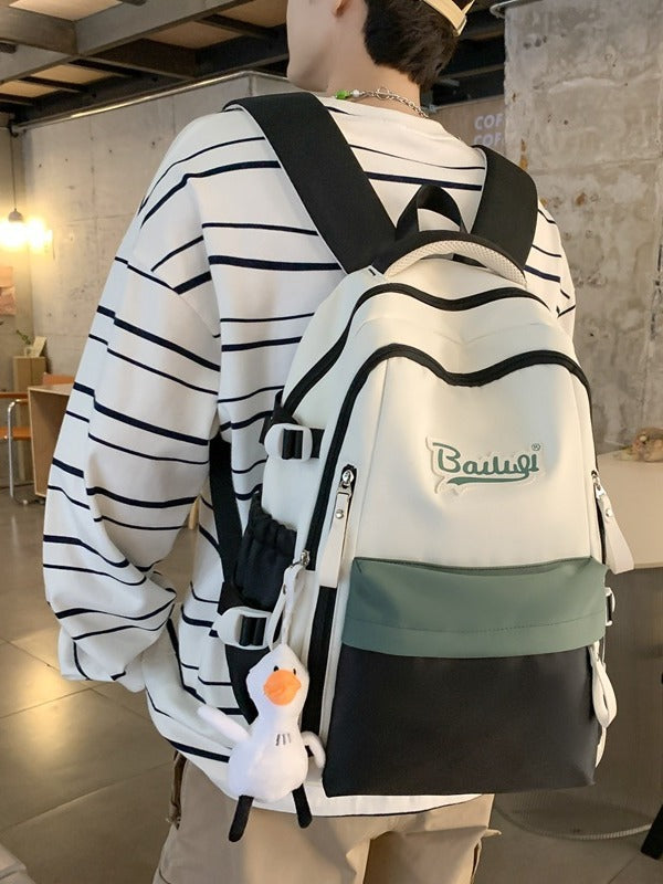 Nylon Letter Print School Backpack
