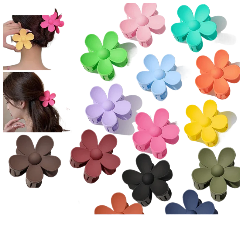 3pcs Fashion Flower Hair Clip ABS Grip Claw Clip for Women