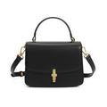 Metal buckle genuine leather small square handbag