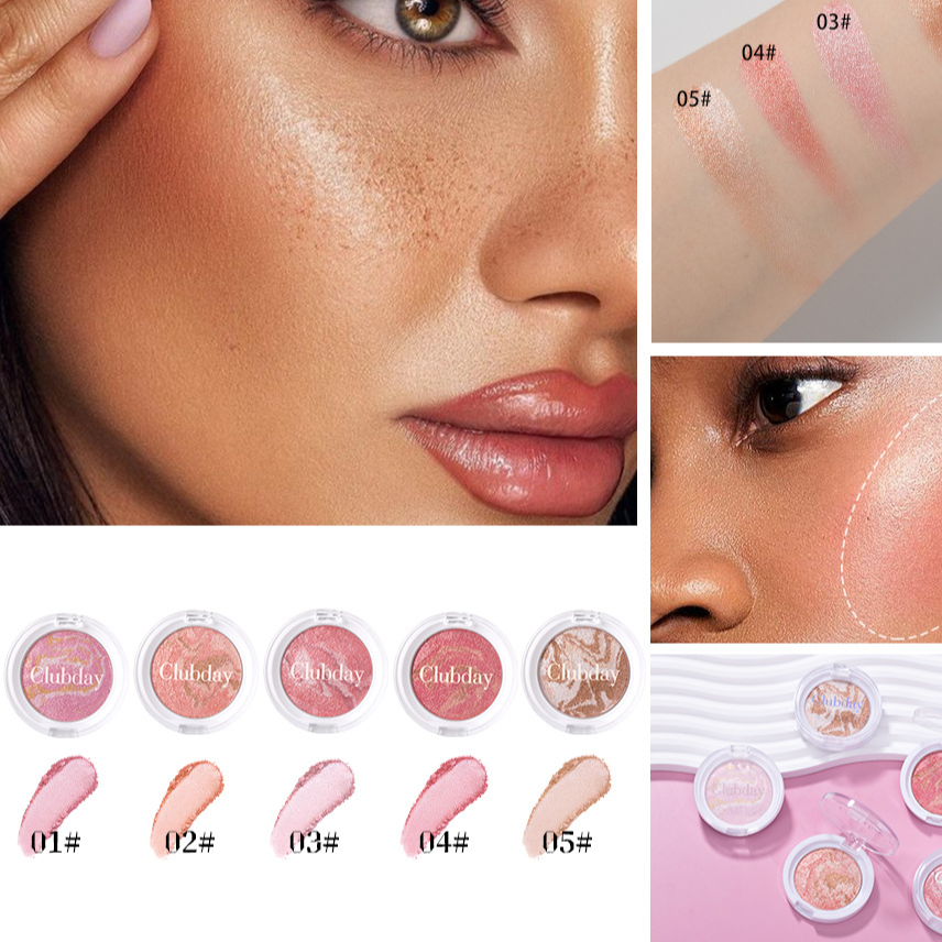 Pearlescent Marble Blush Compact