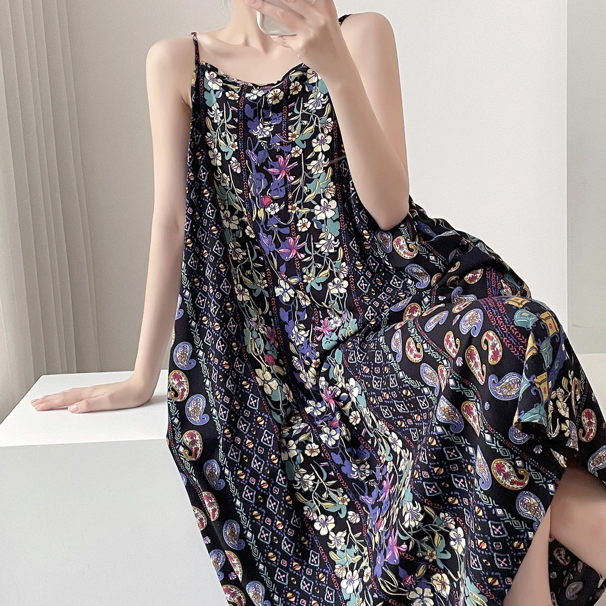 Floral Suspender Nightgown