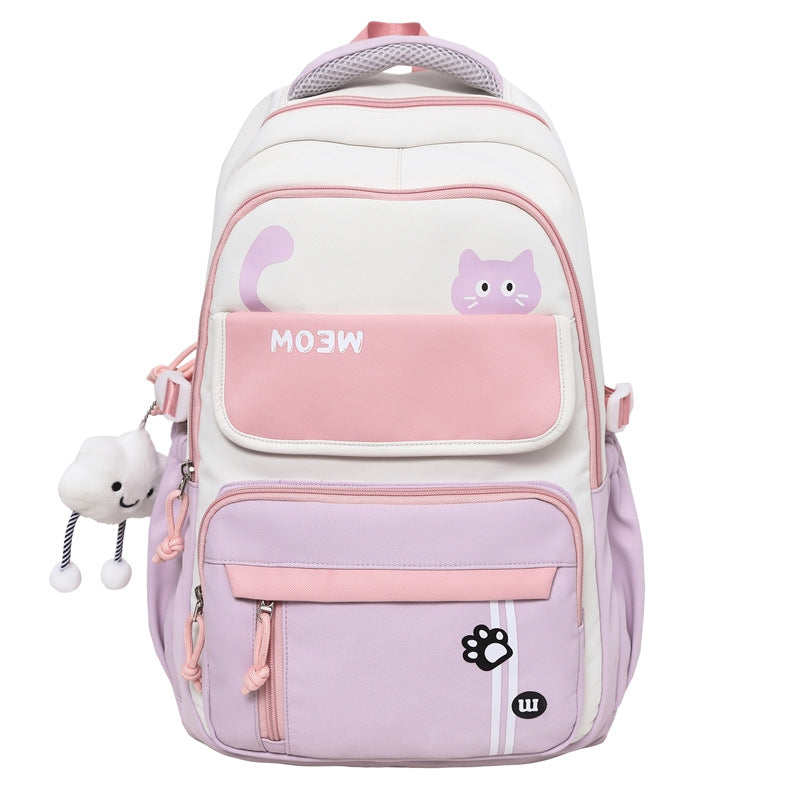 Trendy Color-Blocking Backpack Large Capacity