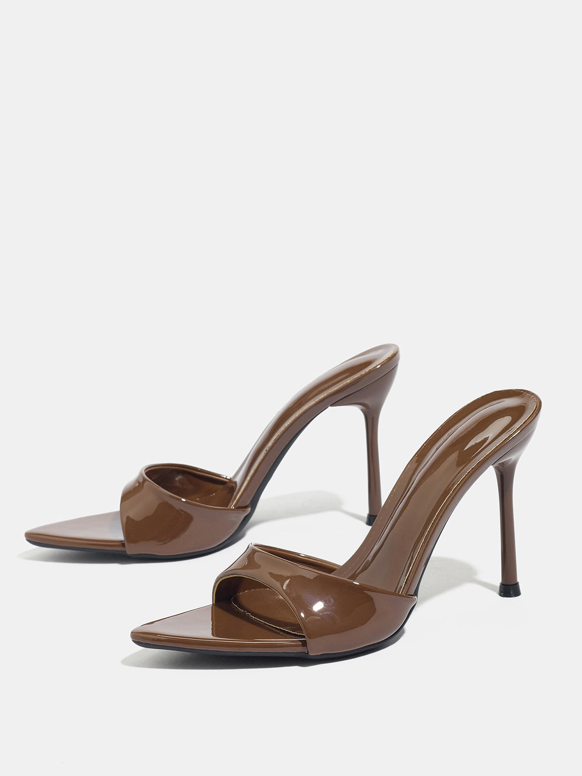 Women Pointed Toe Thin Heel Mule Sandals