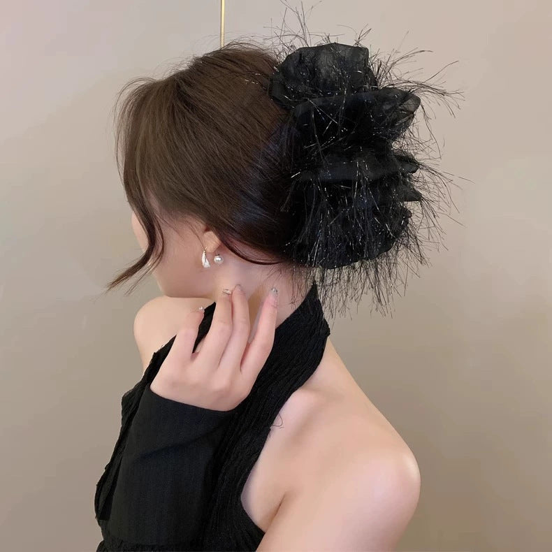 Elegant Bow Crystal Hair Claw Clip