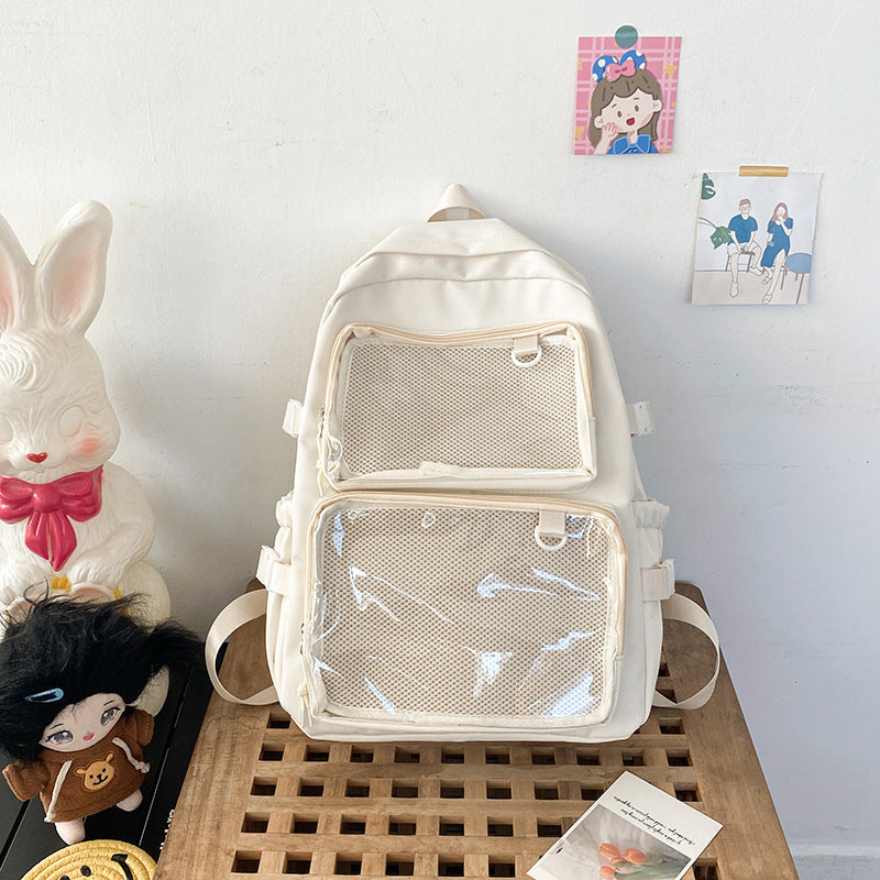 Japanese Style Transparent Badge Backpack