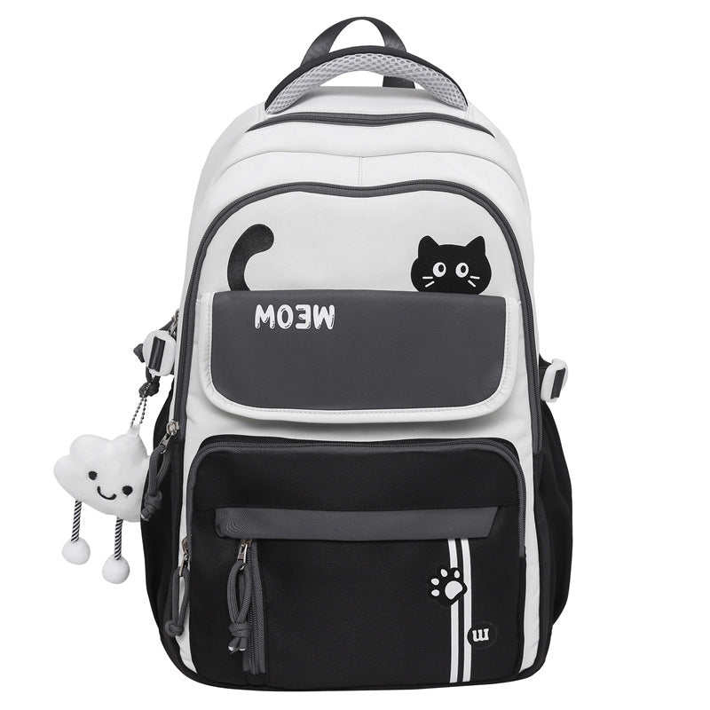 Trendy Color-Blocking Backpack Large Capacity