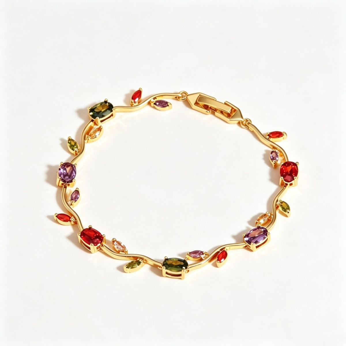 Vintage Floral Zircon Alloy Bracelet