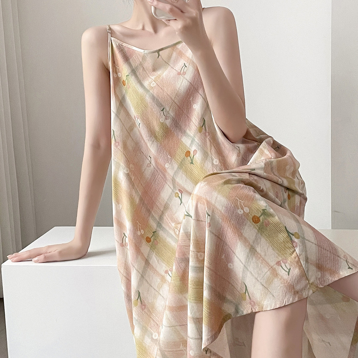 Floral Suspender Nightgown