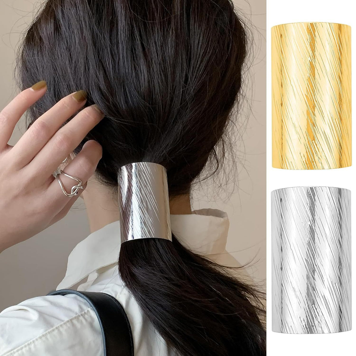 4pcs Lava Texture Hair Clips for Low Ponytail and Decorative Use