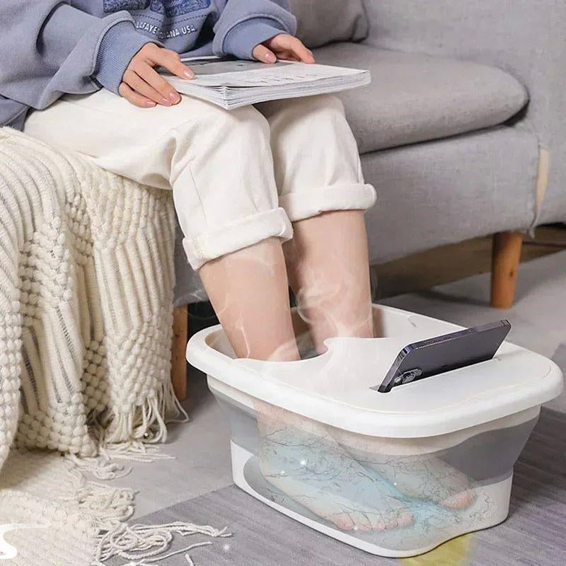 Folding foot bath tub