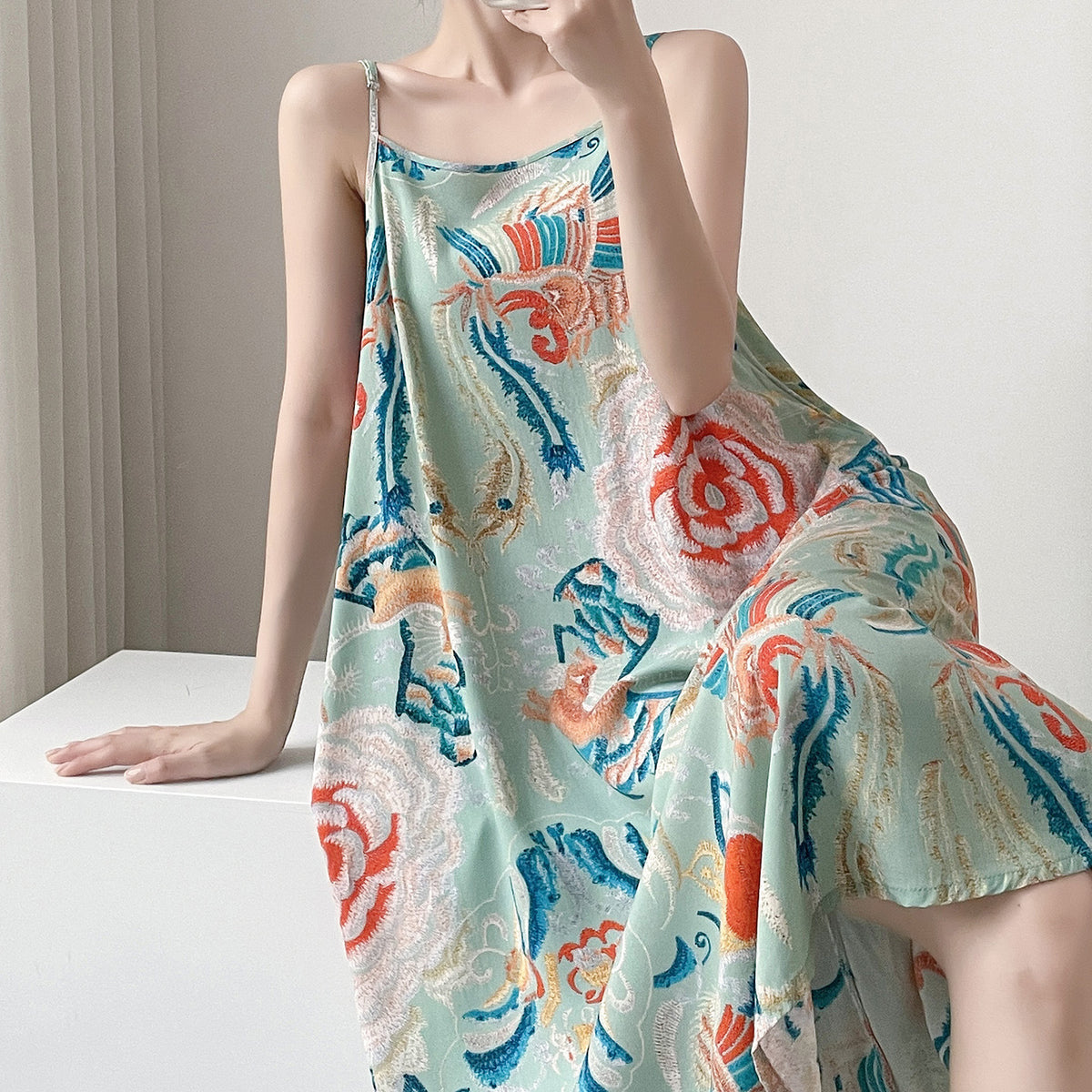 Floral Suspender Nightgown