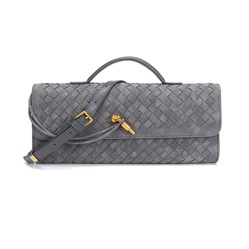 Single-shoulder baguette woven bag