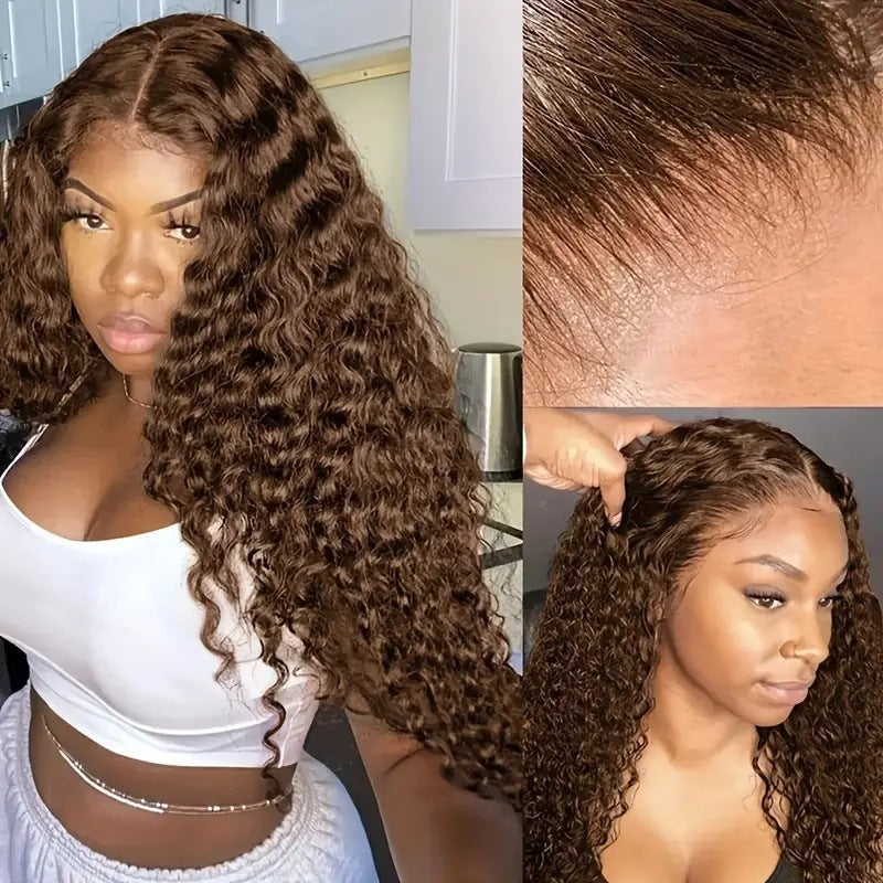 Synthetic Fiber Curly Wig with Rose Net