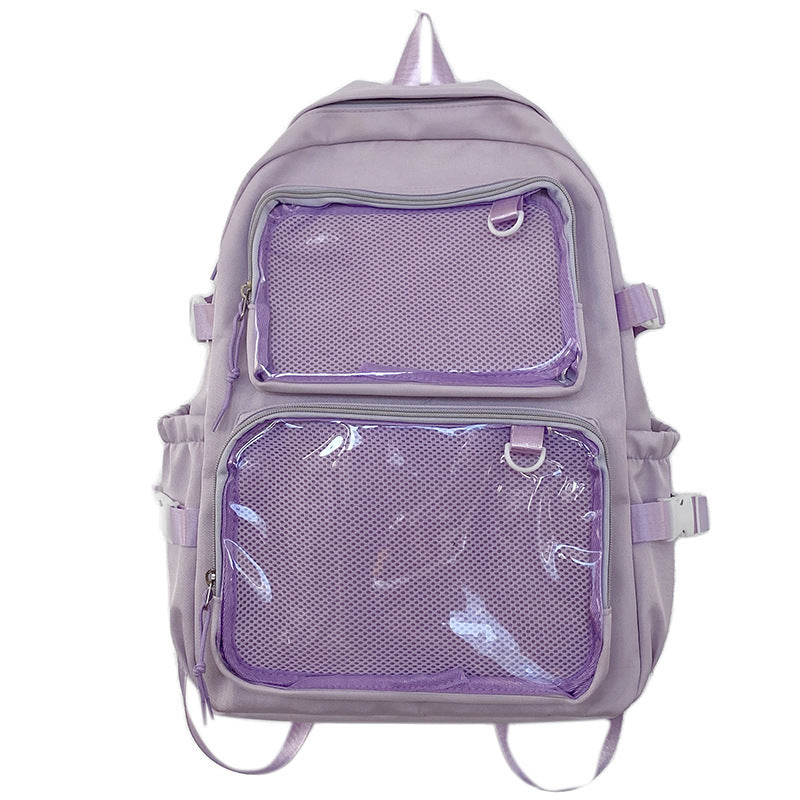 Japanese Style Transparent Badge Backpack