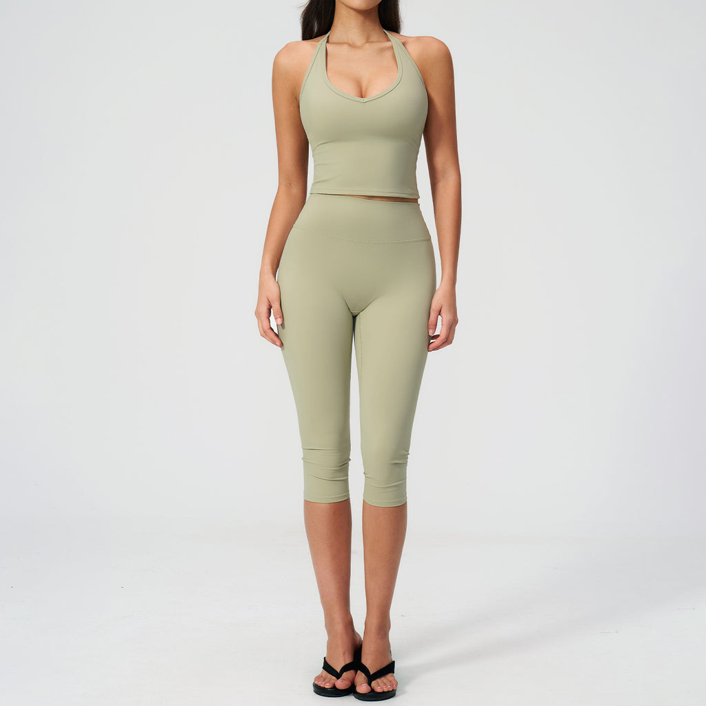 Women's Sleeveless Yoga Set Slim Fit 2 Piece Outfit