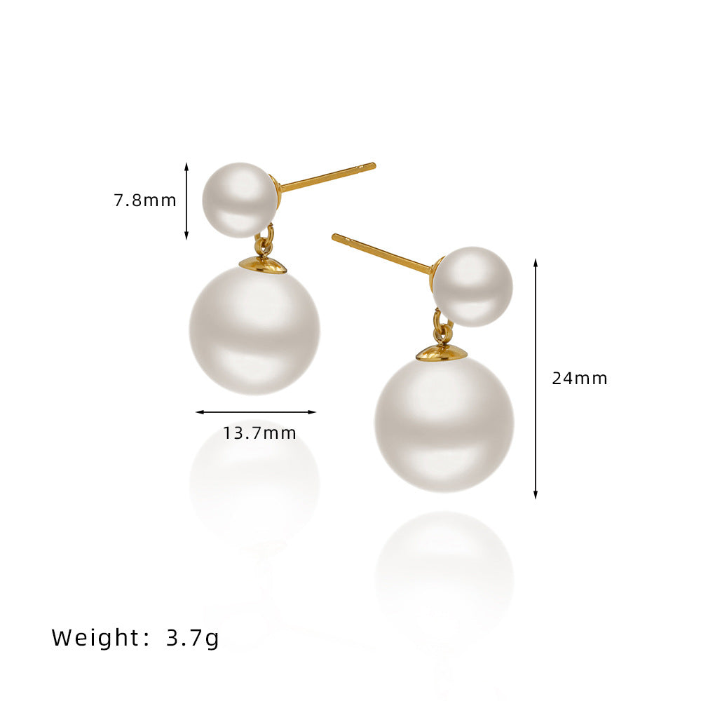 Vintage Pearl Drop Earrings Gold Plated