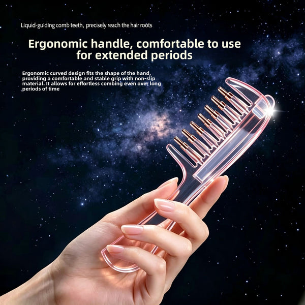 Liquid Application Hair Care Comb with Crystal Roller