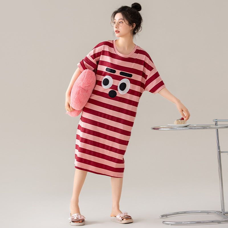 Pure Cotton Women Nightgown Summer Sleepwear