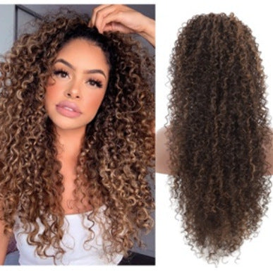 Synthetic Fiber Curly Wig with Rose Net