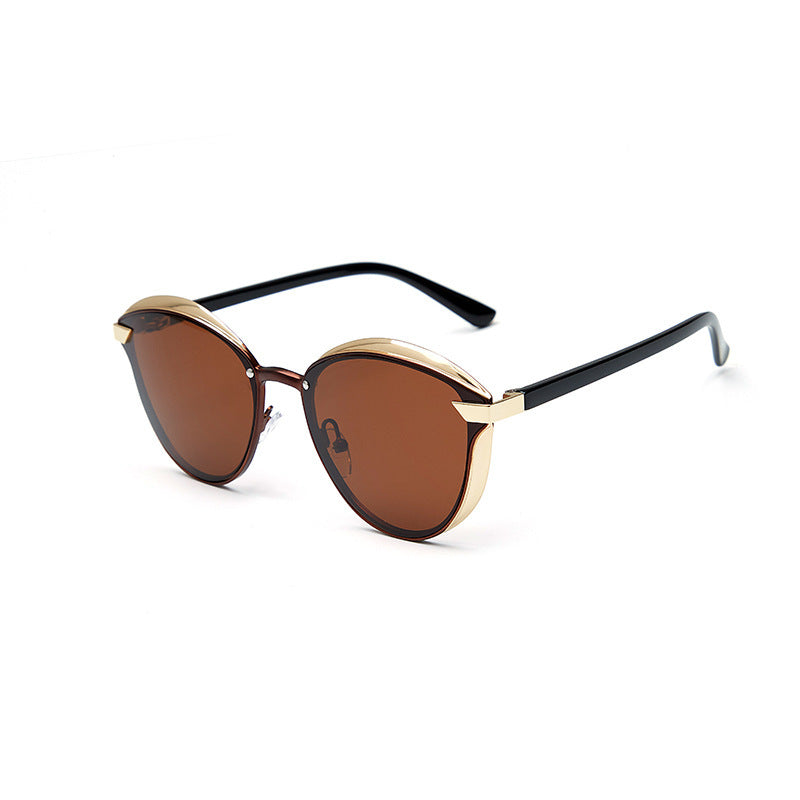 Fashion Polarized Sunglasses for Women Round Metal Frame UV400 Protection