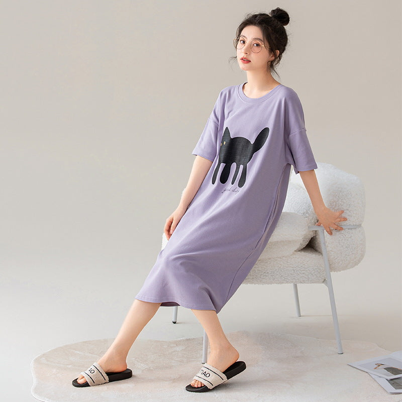 Pure Cotton Women Nightgown Summer Sleepwear