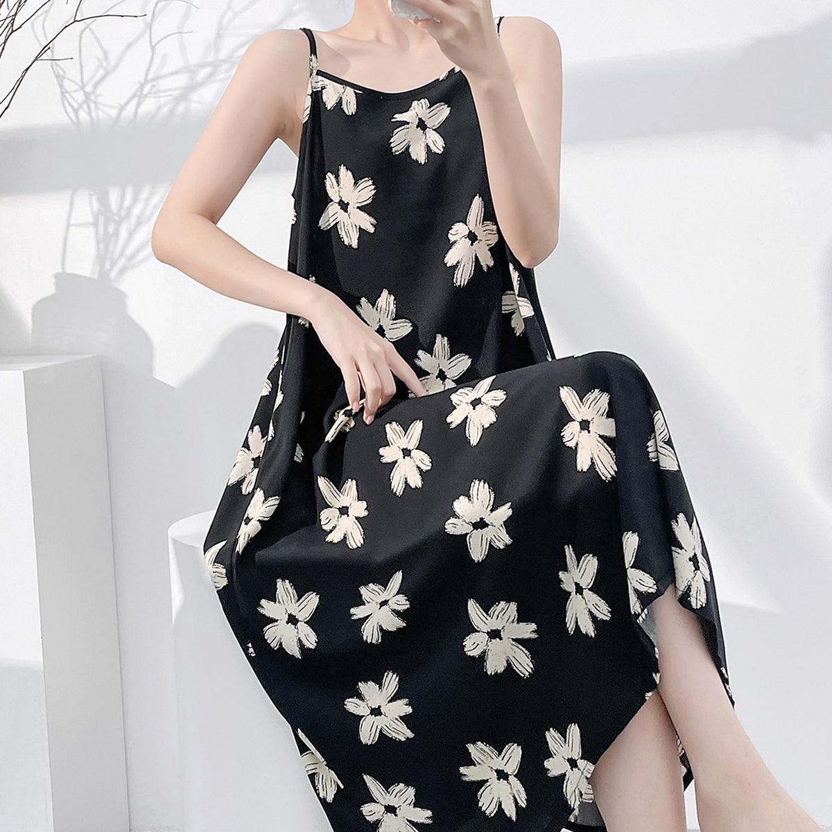 Floral Suspender Nightgown