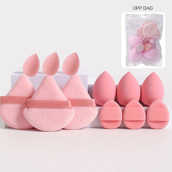 Soft Angled Makeup Sponge and Powder Puff Set