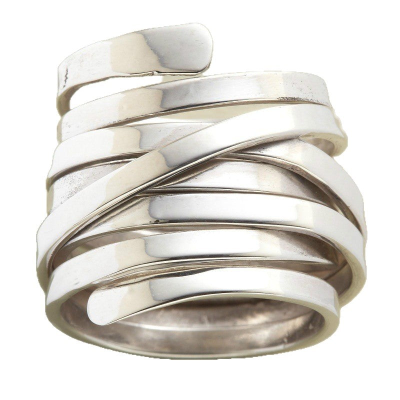 Silver Plated Floral Wrap Ring