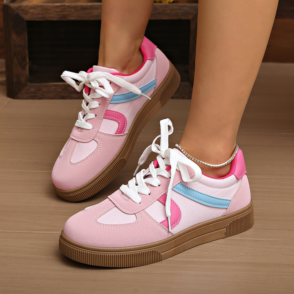 Womens Flat Sole Breathable Sneakers