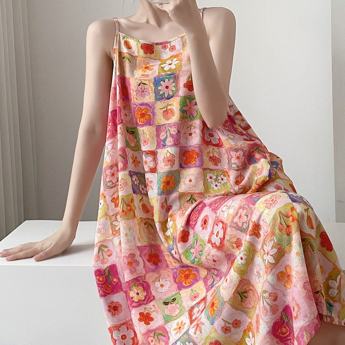 Floral Suspender Nightgown