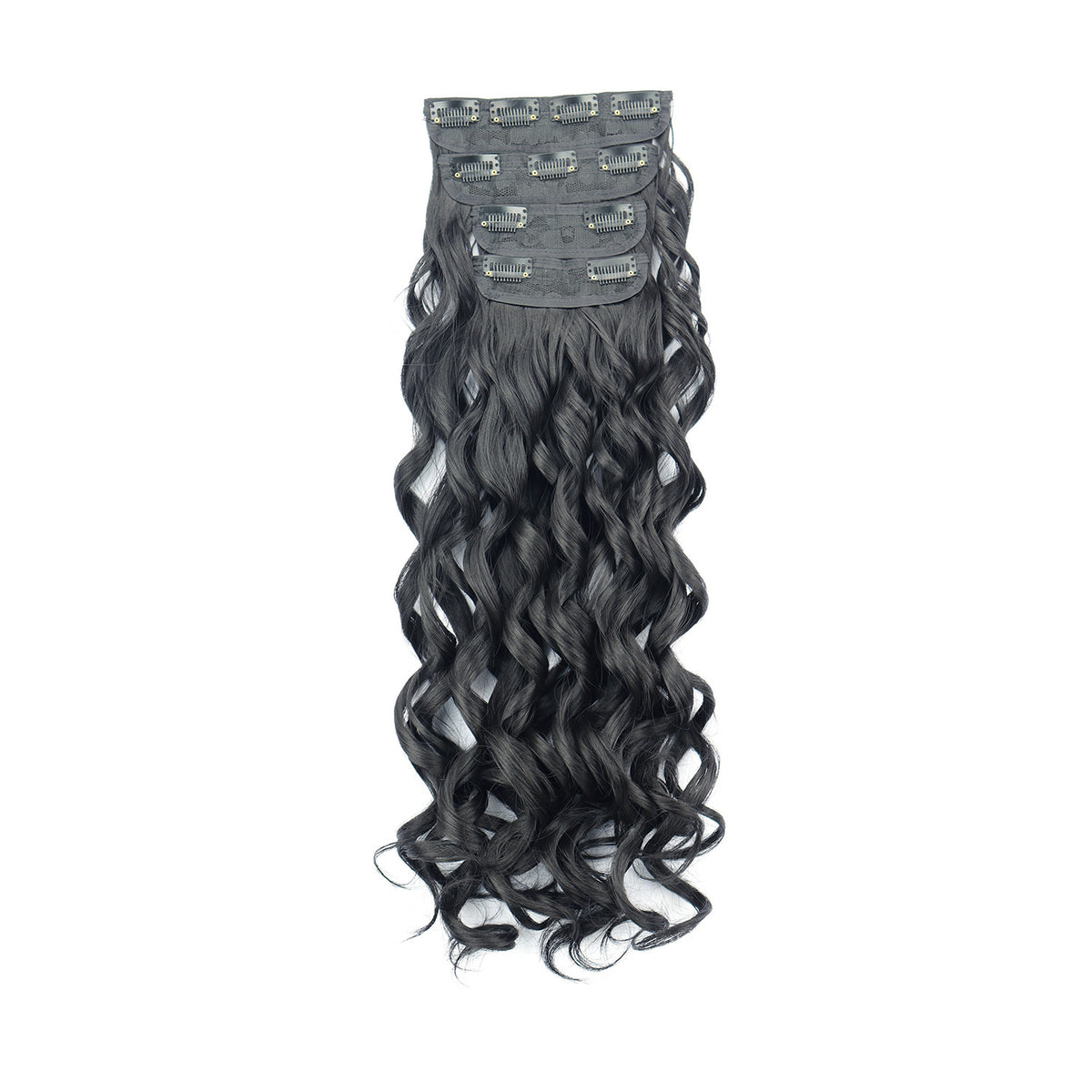 Women's Synthetic Hair Extension 4-Piece Set Long Curly Retro Wig Piece