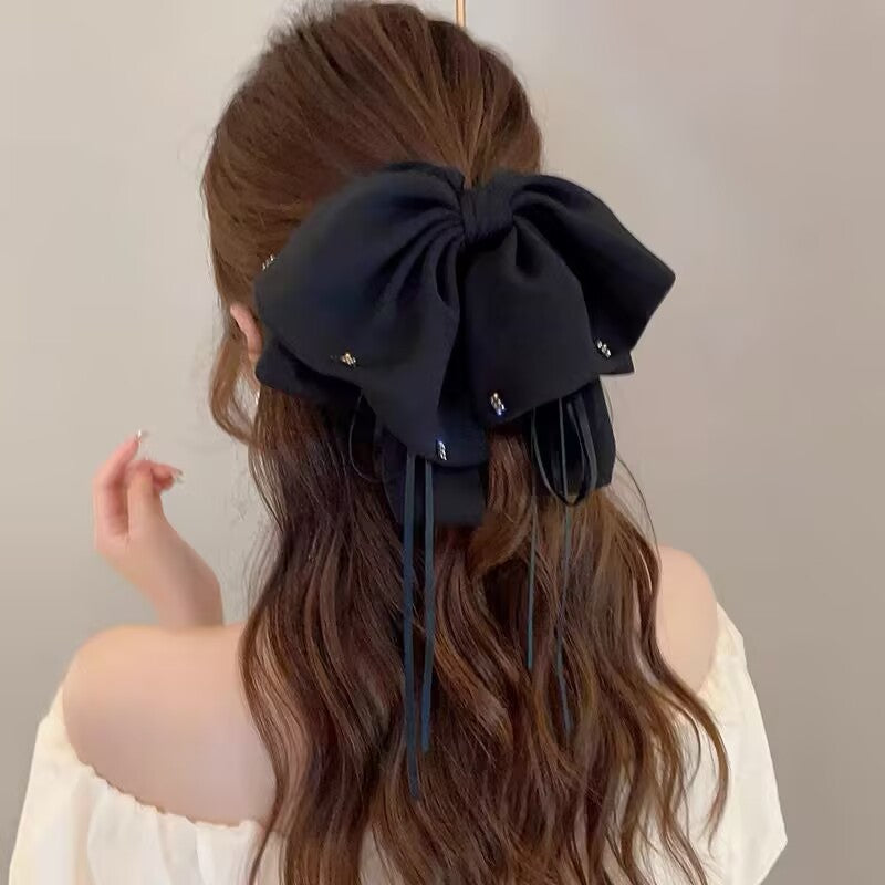 Elegant Bow Crystal Hair Claw Clip