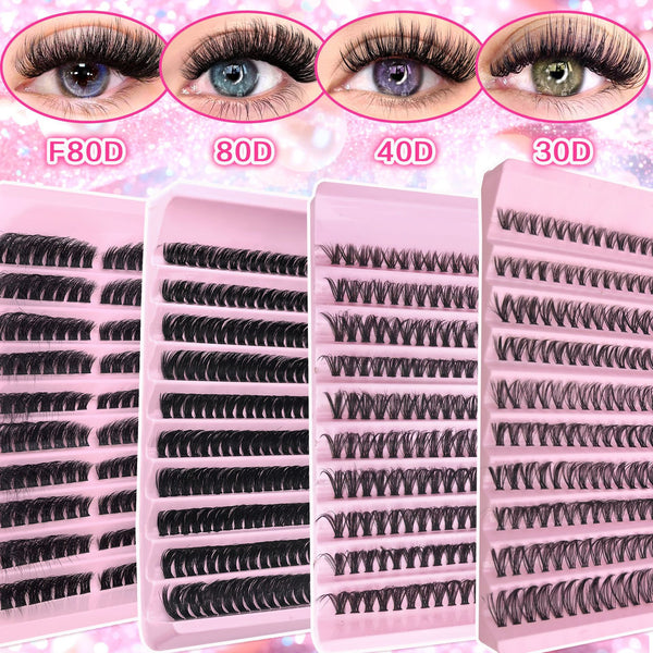 False Eyelashes 10 Rows Mixed Segmented Lashes