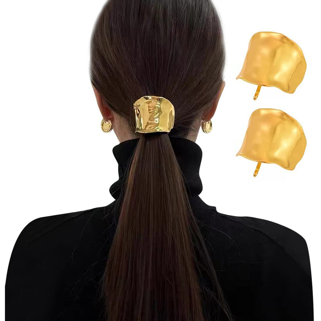 4pcs Lava Texture Hair Clips for Low Ponytail and Decorative Use