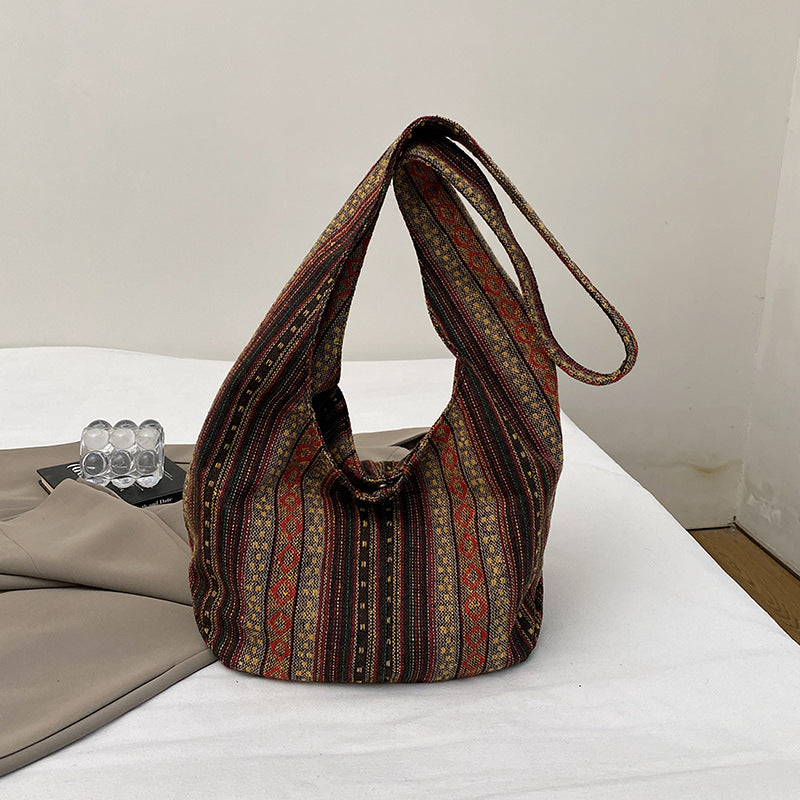 Retro Ethnic Embroidered Canvas Backpack