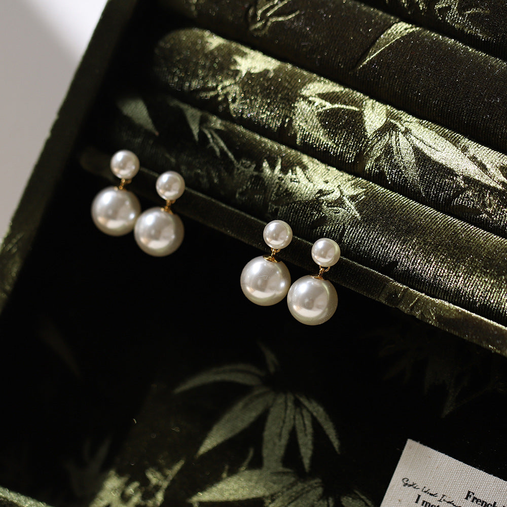 Vintage Pearl Drop Earrings Gold Plated