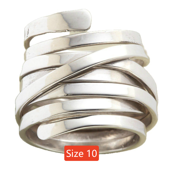 Silver Plated Floral Wrap Ring