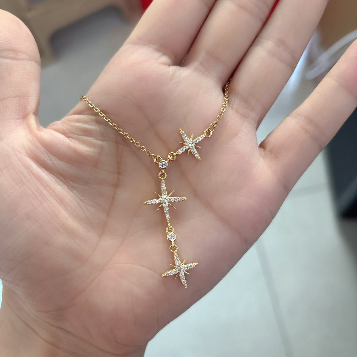 Dazzling Star and Floral Titanium Steel Necklace