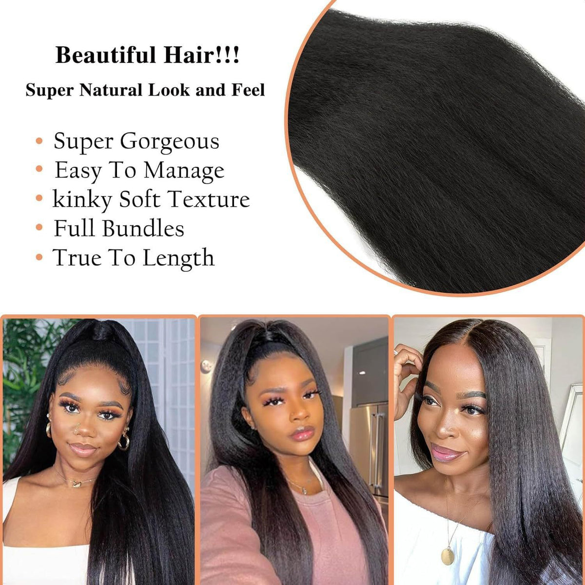 Synthetic Hair Curtain Extensions