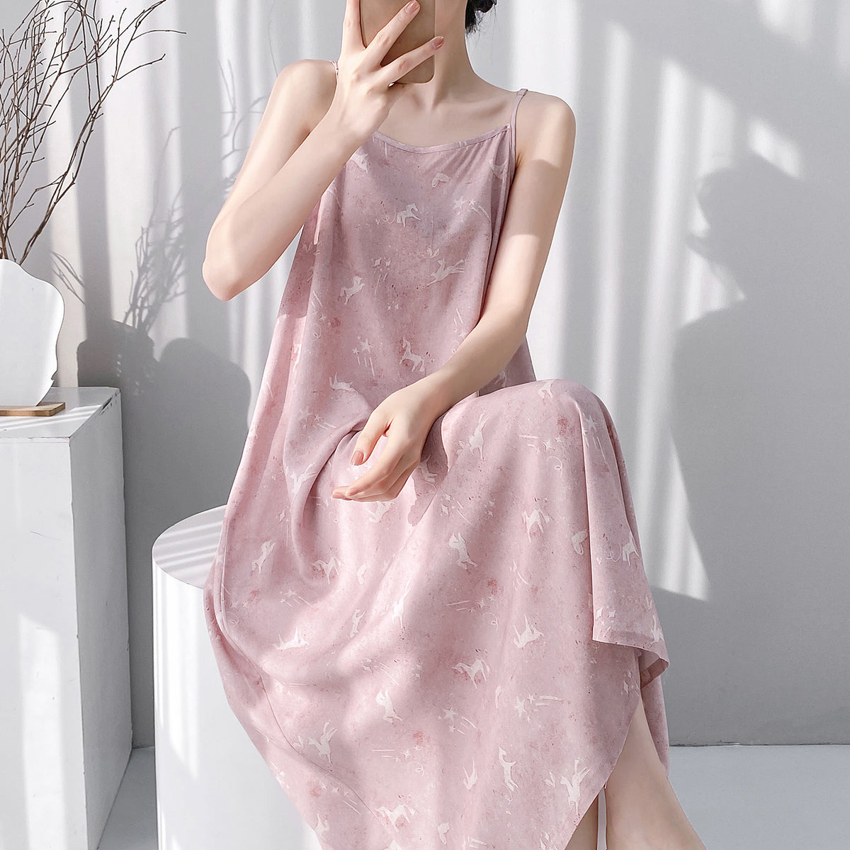 Floral Suspender Nightgown