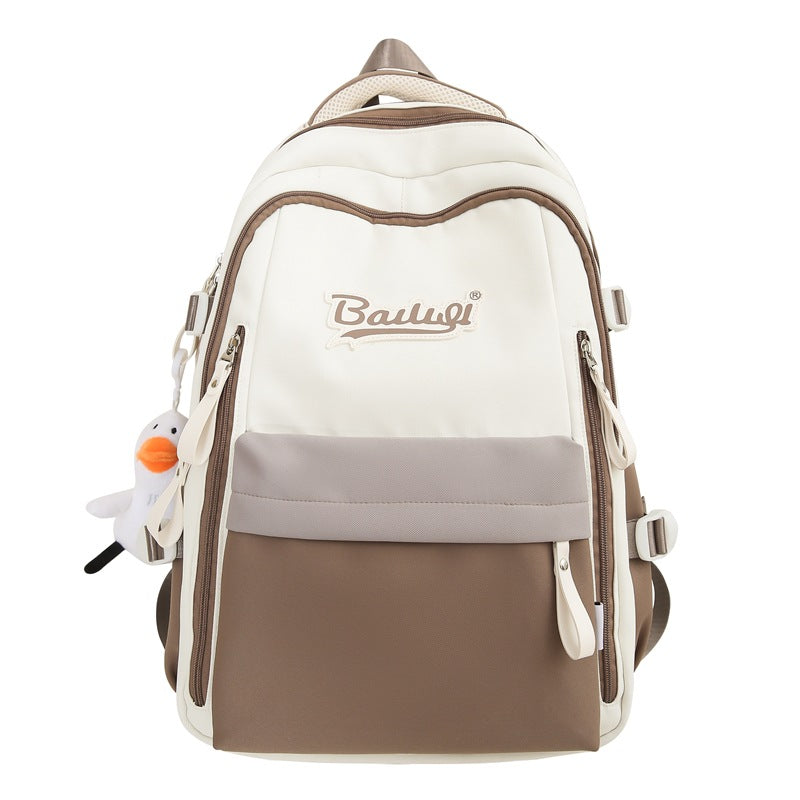 Nylon Letter Print School Backpack