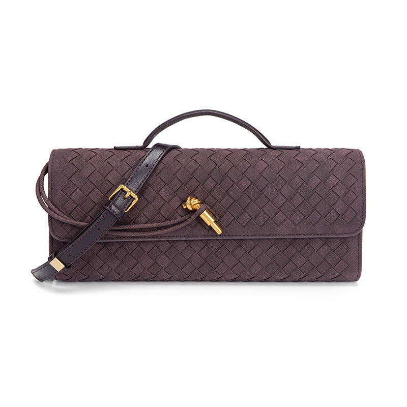 Single-shoulder baguette woven bag