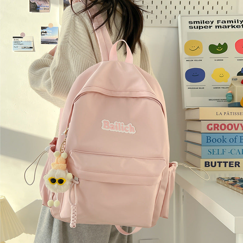 Simple Solid Color Backpack for School and Travel