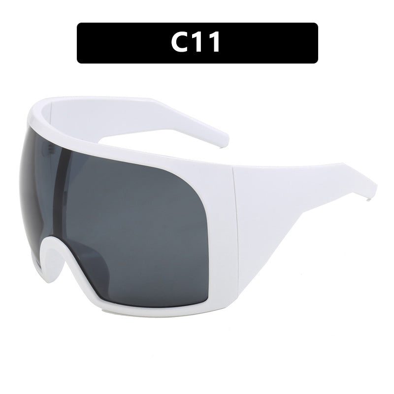 Oversized Frame Mask Sunglasses, Cross-Border Futuristic Tech-Style Protective Goggles, Punk Sunglasses for Hot Girls