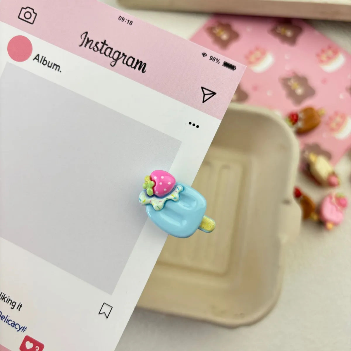 6pcs Creative Cartoon Ice Cream Hair Clip