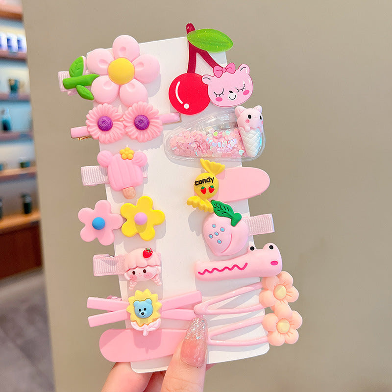 Children's Floral Hair Clips Set