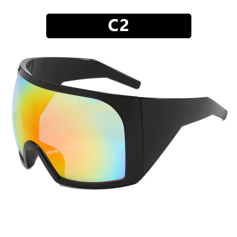 Oversized Frame Mask Sunglasses, Cross-Border Futuristic Tech-Style Protective Goggles, Punk Sunglasses for Hot Girls