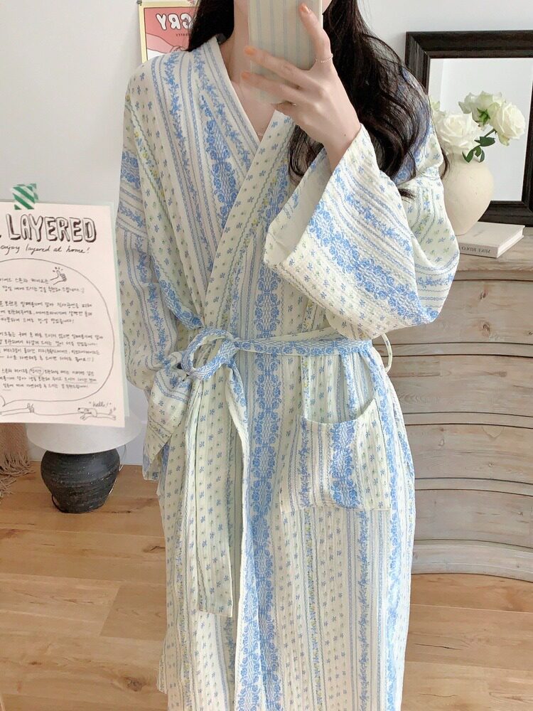 Retro Floral Nightgown Long Sleeve Sleepwear